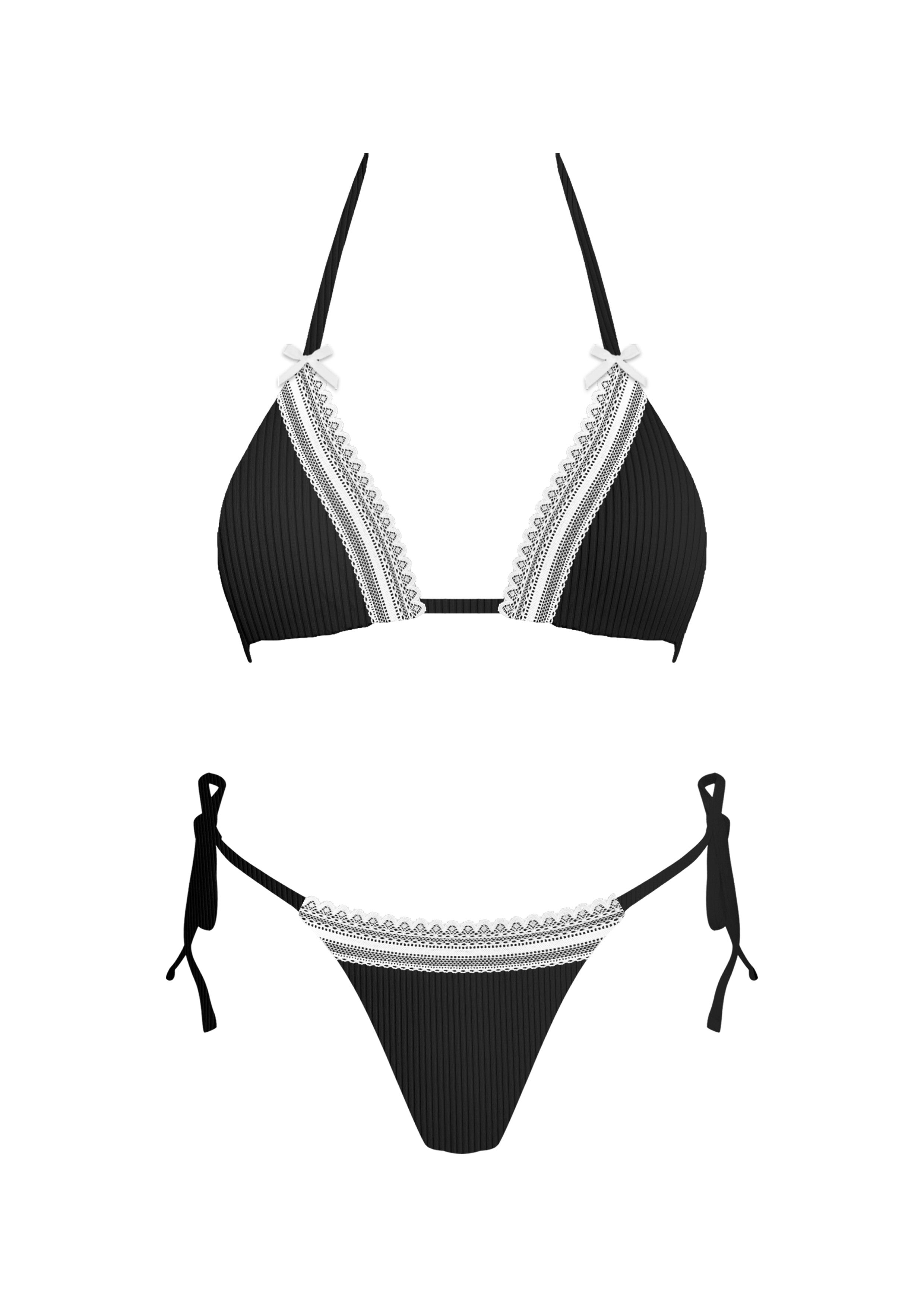 Belle Bikini Set - Black - 3 piece set